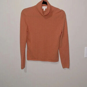 Charter Club 100% Cashmere Turtleneck peach sweater, size small. GUC